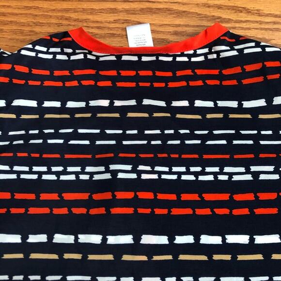 GYMBOREE Striped 3/4 Sleeves Light Blue and Orange Top Girl’s Size 10 - Picture 6 of 10